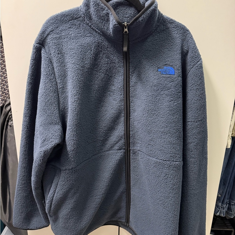 The North Face Charcoal Fleece with Blue Logo XXL